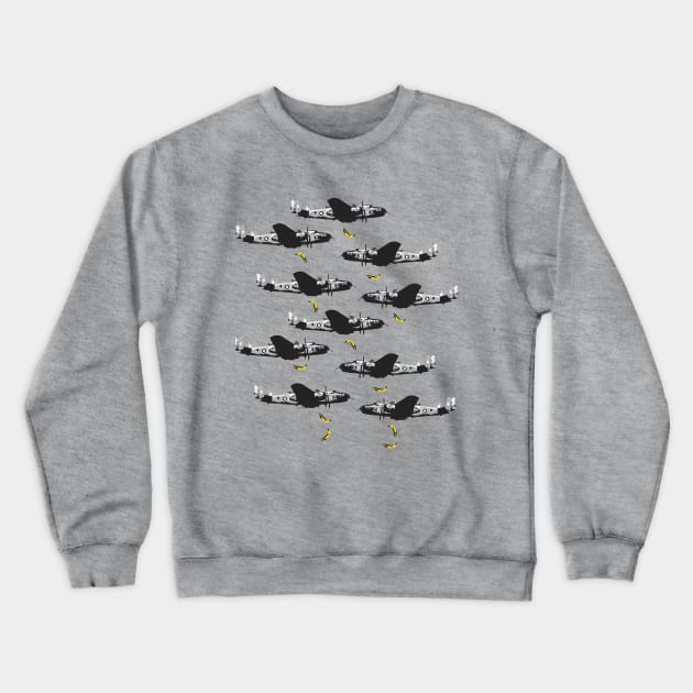 Banana Bombs Away Crewneck Sweatshirt by PopGraphics